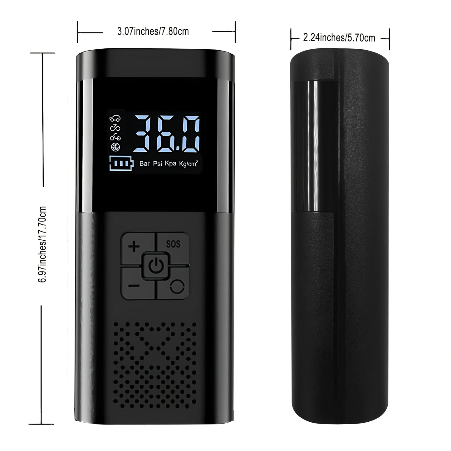 150 PSI Cordless Tire Inflator – Fast Portable Air Compressor with Digital Gauge for Car, Motorcycle & Bicycle