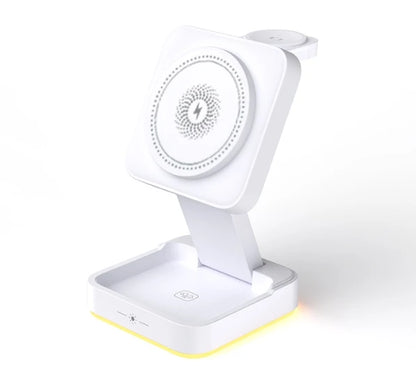 3-in-1 Foldable Wireless Charging Station with Magnetic Stand – Fast Charger for iPhone, Apple Watch & AirPods