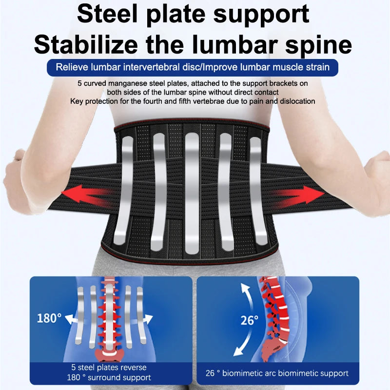 Back Braces For Lower Back Pain Relief With 5 Stays Breathable Back Support Belt Support Protector Therapy Back For Women Man