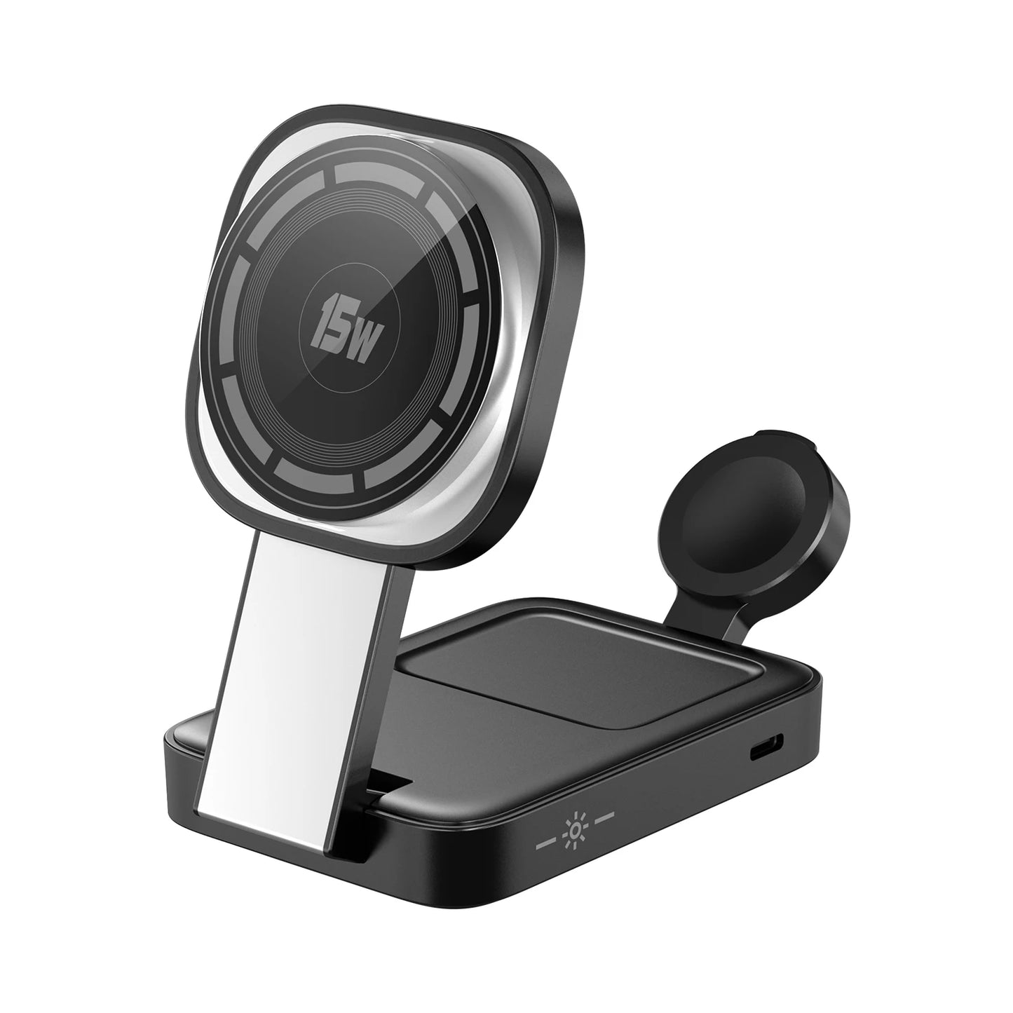 3-in-1 Foldable Wireless Charging Station with Magnetic Stand – Fast Charger for iPhone, Apple Watch & AirPods