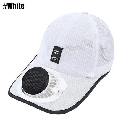 Solar Baseball Cap with Fan, Sun Protection USB Charging Fan Mesh Hat for Summer Outdoor Travel Fishing Camping Beach Golf