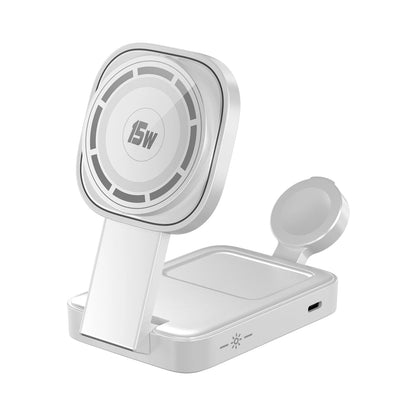 3-in-1 Foldable Wireless Charging Station with Magnetic Stand – Fast Charger for iPhone, Apple Watch & AirPods